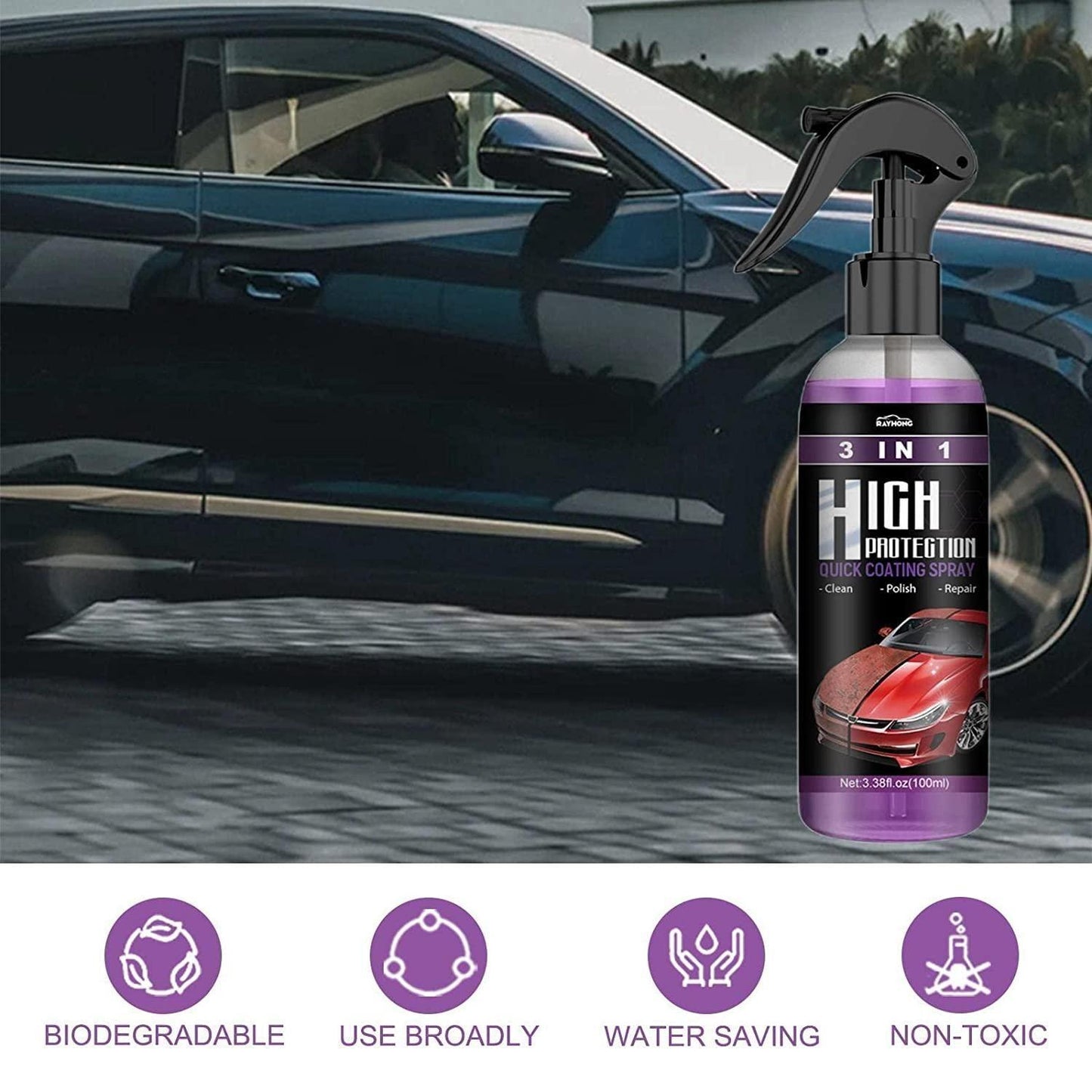 Hydrophobic Polish Nano Coating Agent Car Scratch Spray Cars Polishing for Motorcycles, Boats - Buy 1 Get 1 FREE
